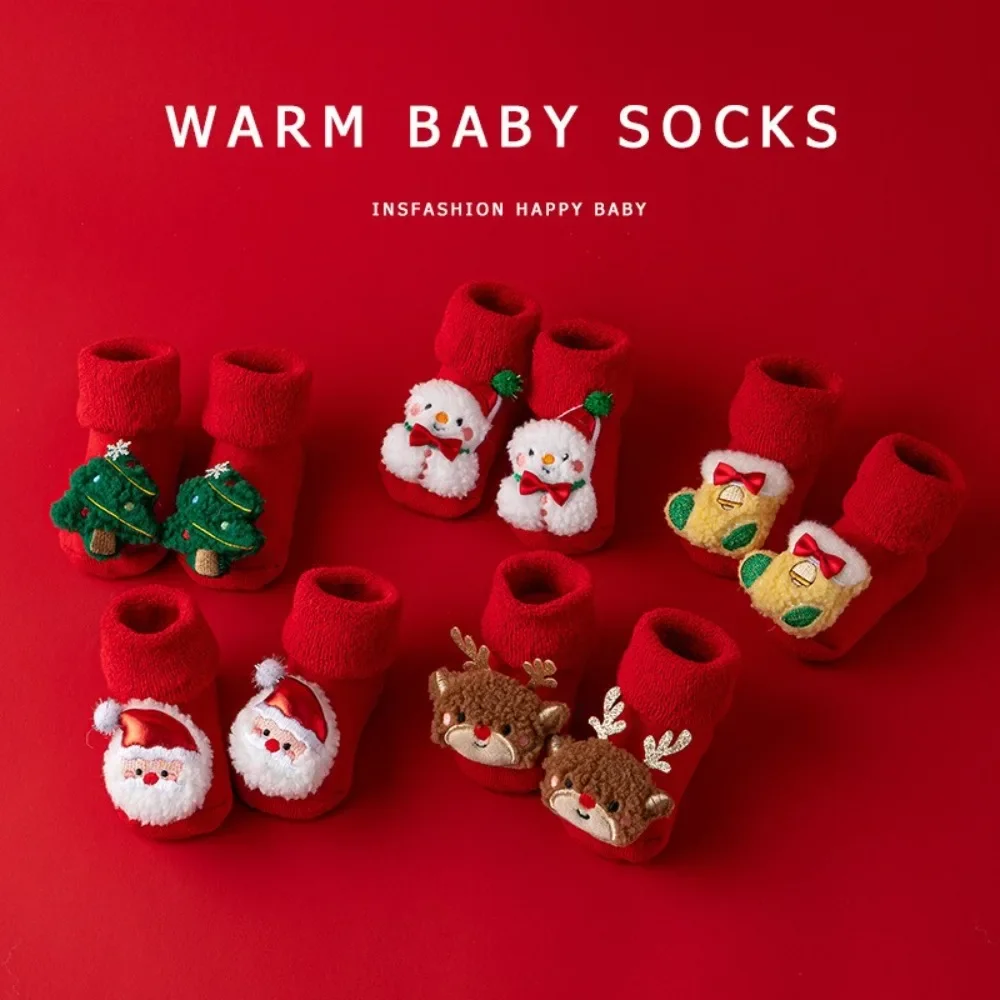 Calcetines rojos de Navidad para bebé – Papá Noel algodón - imagen 5