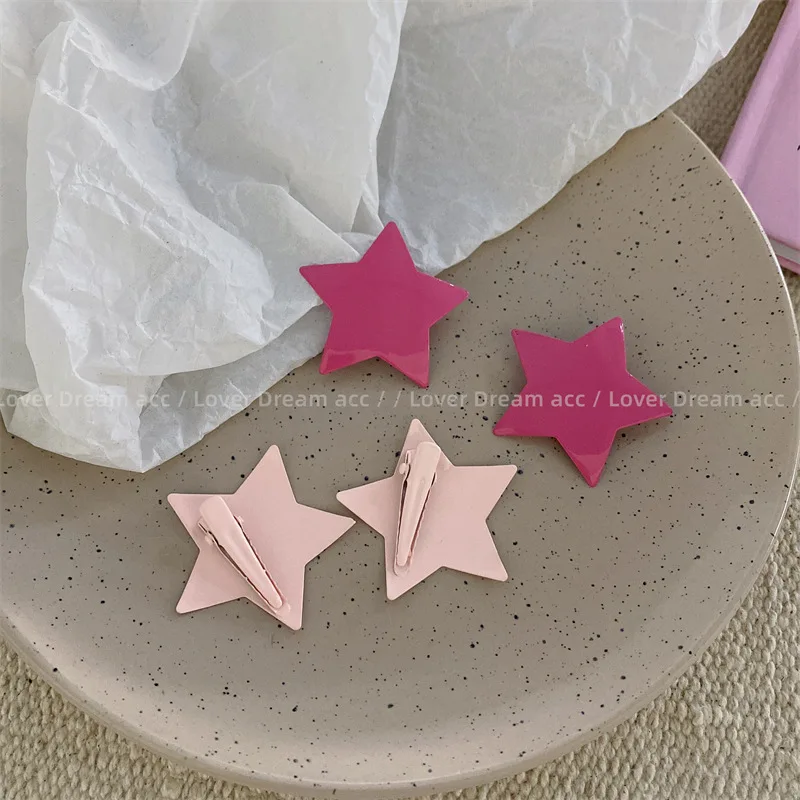 Pinza para el pelo estrella en gris y rosa para niñas - imagen 2
