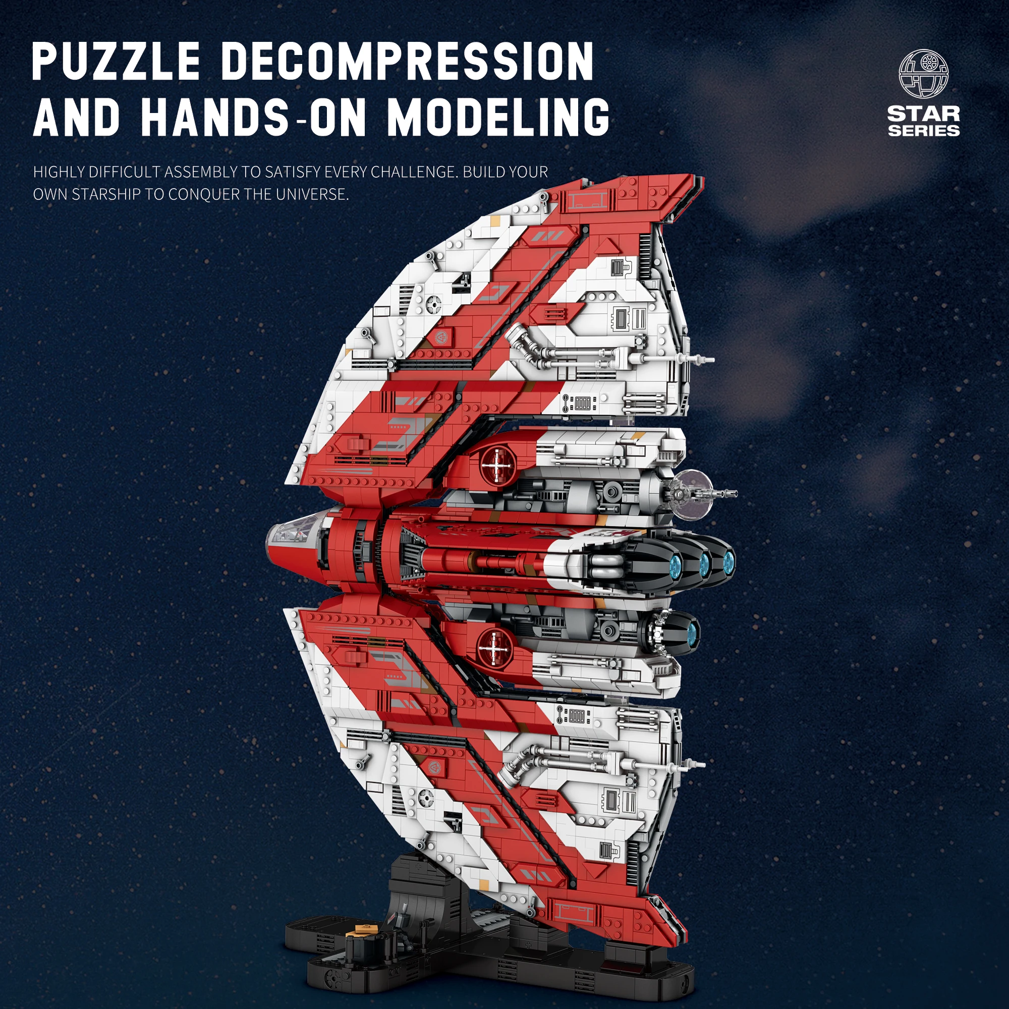 Bloques de construcción de modelo de nave espacial de lanzadera, 5227 Uds., avión de chorro espacial, ladrillos Moc, exhibición de escritorio, regalos de vacaciones para niños, Juguetes DIY - imagen 4