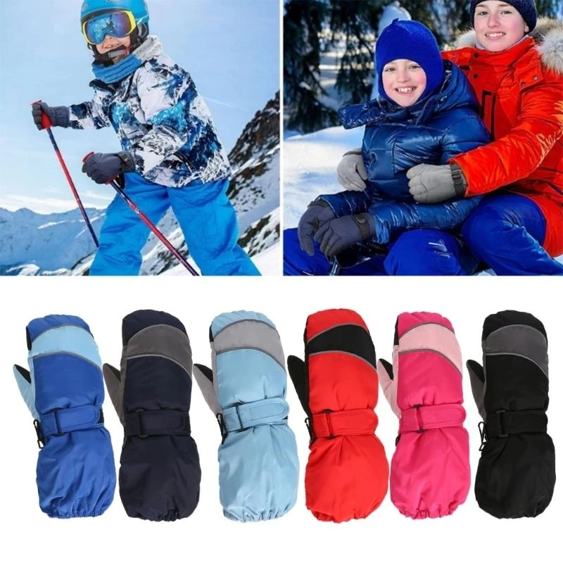 M76C Guantes cálidos deportivos para exteriores para niños, impermeables para esquiar y patinar sobre - imagen 2