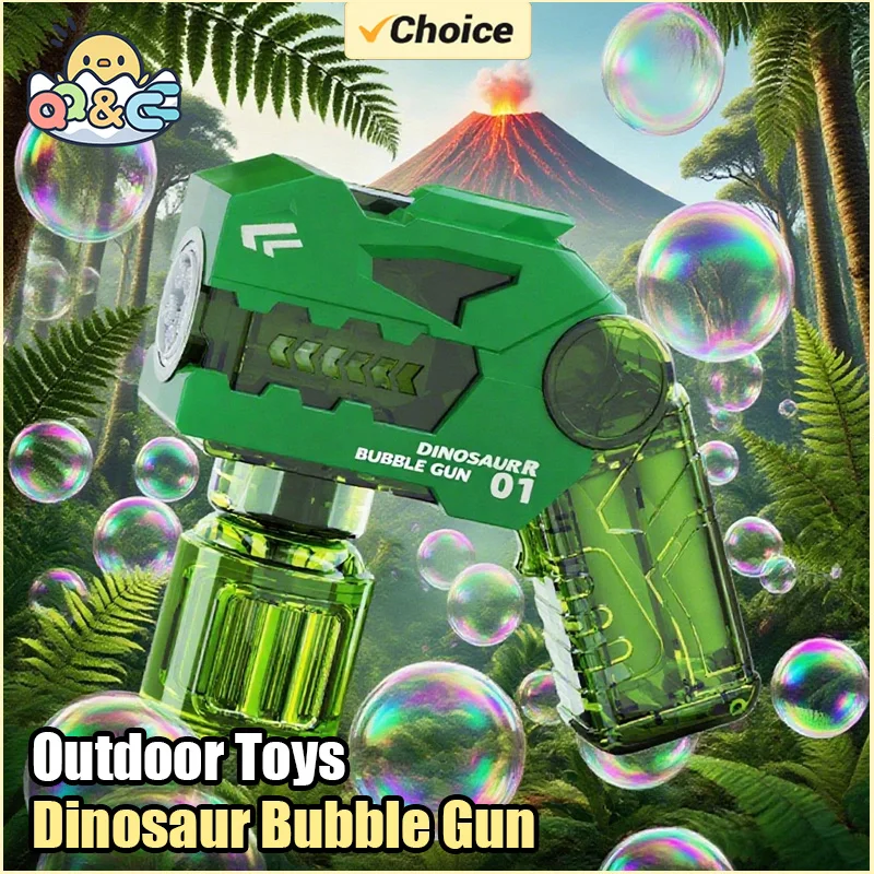 Pistola de burbujas automática, tiburón eléctrico espacial, juguete para niños, máquina sopladora de burbujas de dinosaurio para niños, regalos, juguetes para fiesta de boda al aire libre - imagen 2