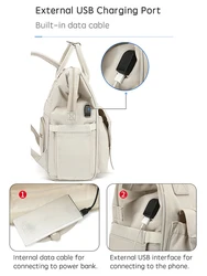 PANGDUBE Bolsa de pañales para cochecito impermeable con ganchos