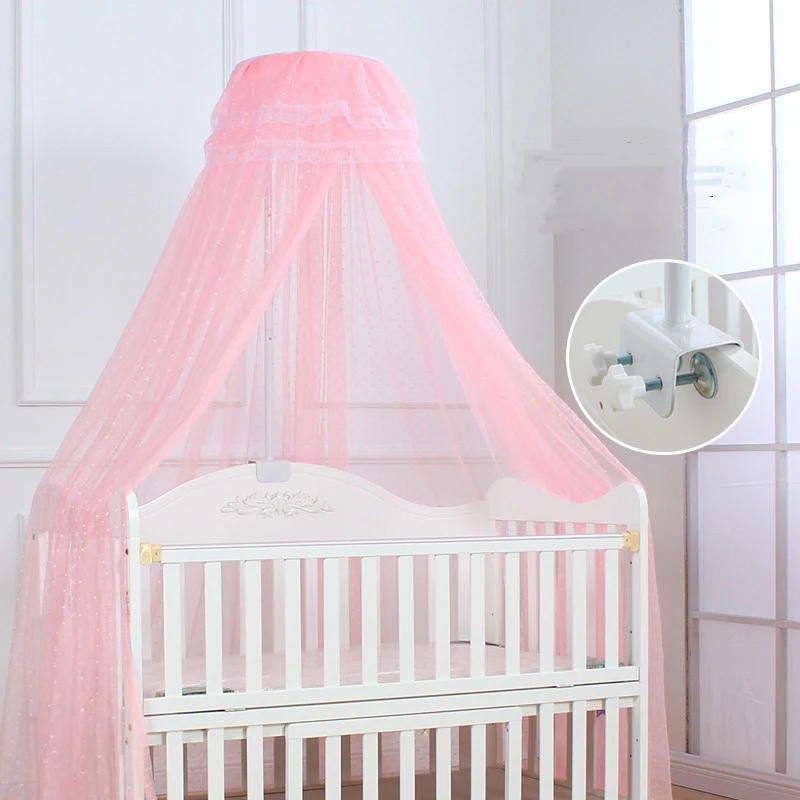 Mosquitera Universal tipo Clip para cuna, decoración para habitación de niños, mosquitera de palacio con cúpula, malla cifrada, gran espacio, mosquitera para bebé