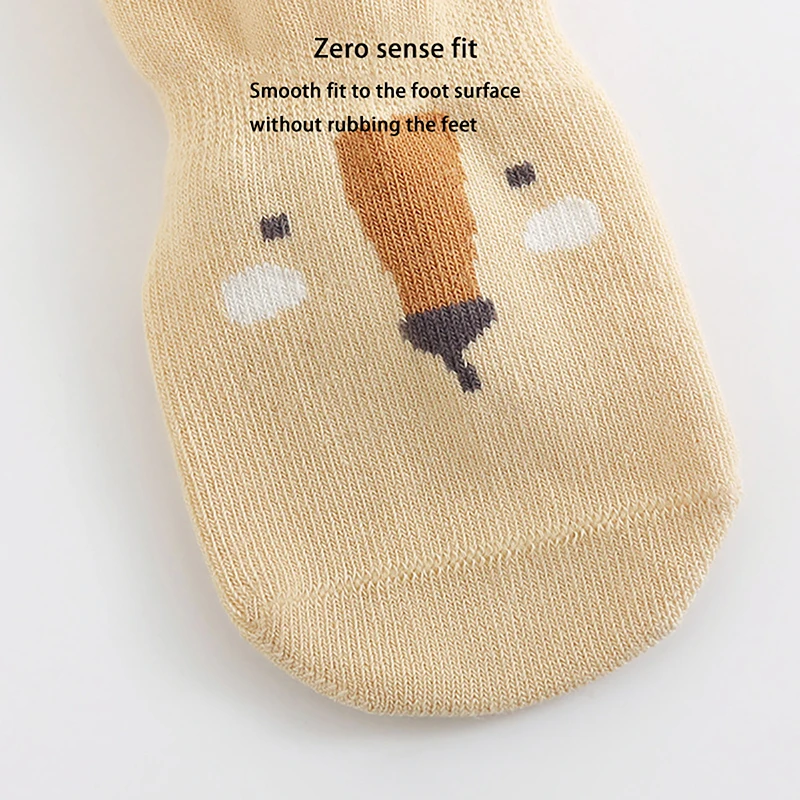 Nuevos calcetines de punto antideslizantes para bebé, bonitos calcetines de algodón con animales de dibujos animados para recién nacidos, calcetines sin hueso para niños y niñas de 0 a 5 años - imagen 4