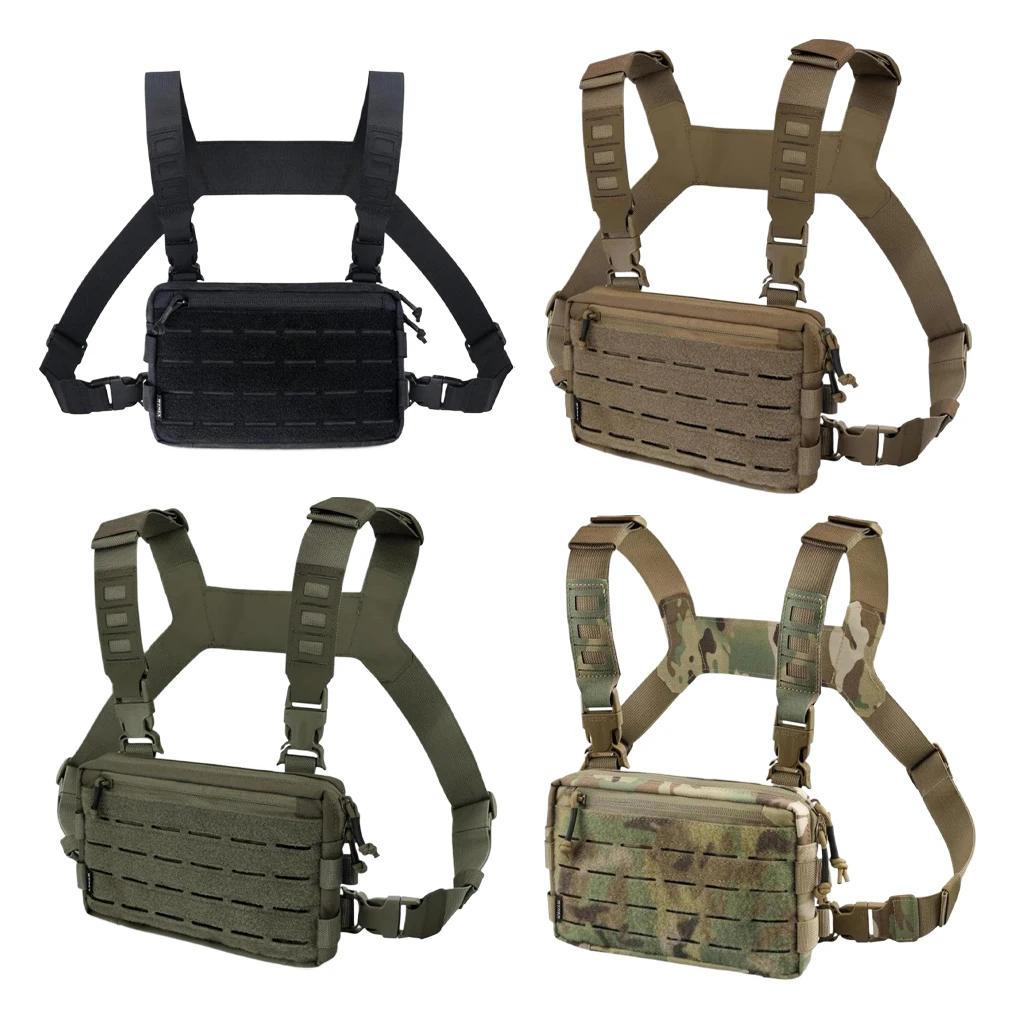 Bolsa táctica para chaleco en el pecho, mochila para acampar, Kit de reconocimiento, riñonera, chaleco, bolsa frontal, ciclismo al aire libre, senderismo, viaje, riñonera Pac - imagen 5