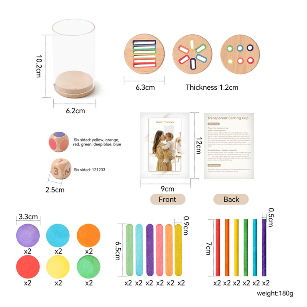 Juguete Montessori de madera – Tazas clasificación para bebés - imagen 4