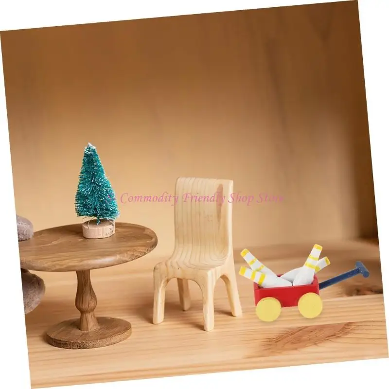 85ae atractiva 1/12 carrito bolos en miniatura accesorio madera decoraciones - imagen 3