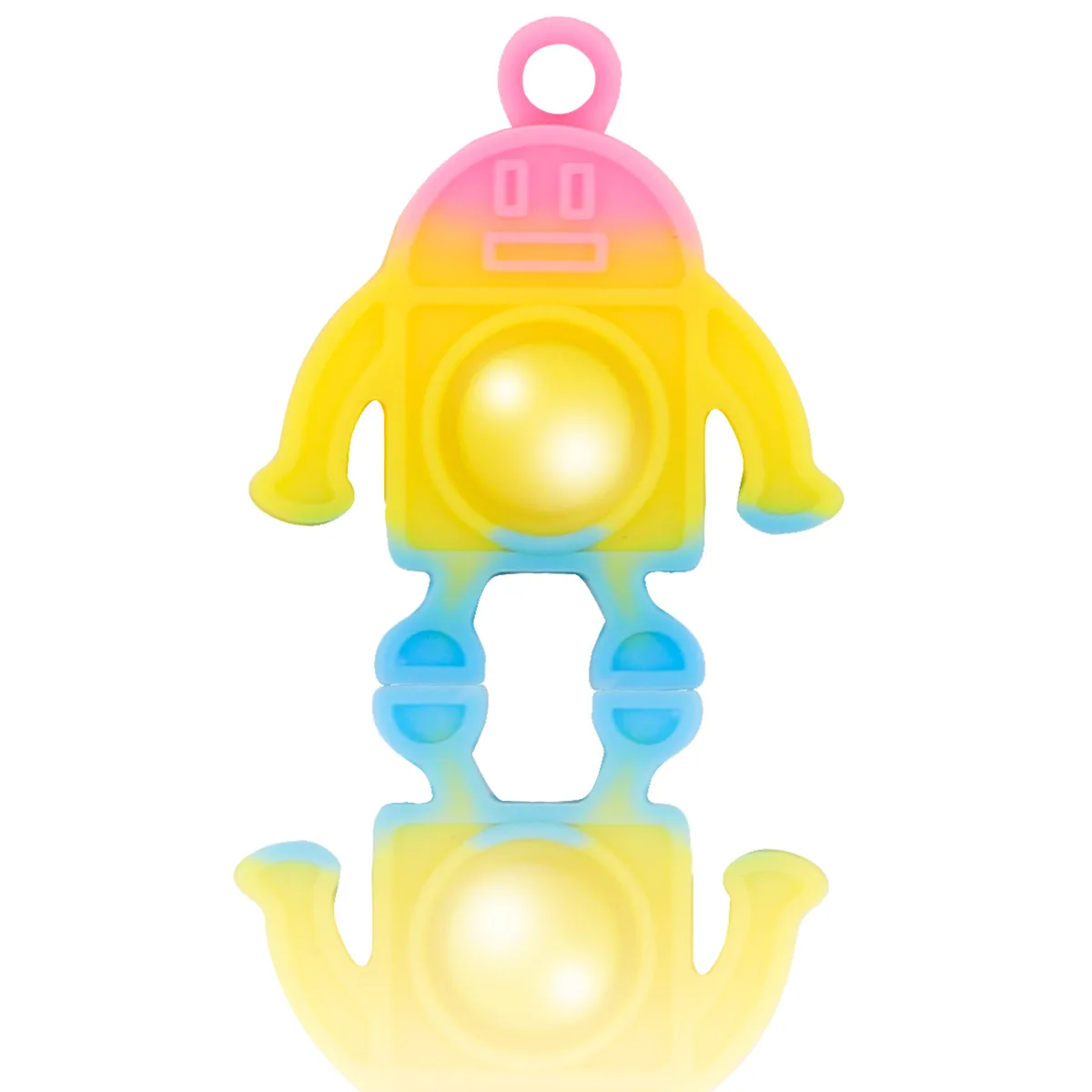 Mini Robot de arcoíris para niños, juguete de descompresión de la yema del dedo, llavero de presión de silicona, recompensa, regalos de fiesta de cumpleaños, 10/20 Uds. - imagen 2