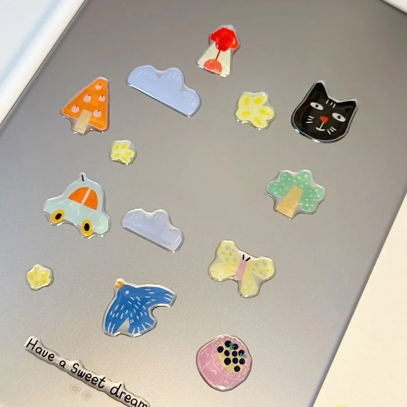 Pequeño gato negro DIY pegatina para teléfono móvil ilustración de alto valor estilo Ins pegatina de gelatina adhesiva 3D tridimensional