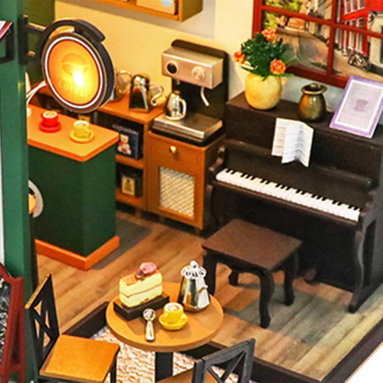DIY Miniature Dollhouse Kits with Furniture Coffee Shop for Family Mother