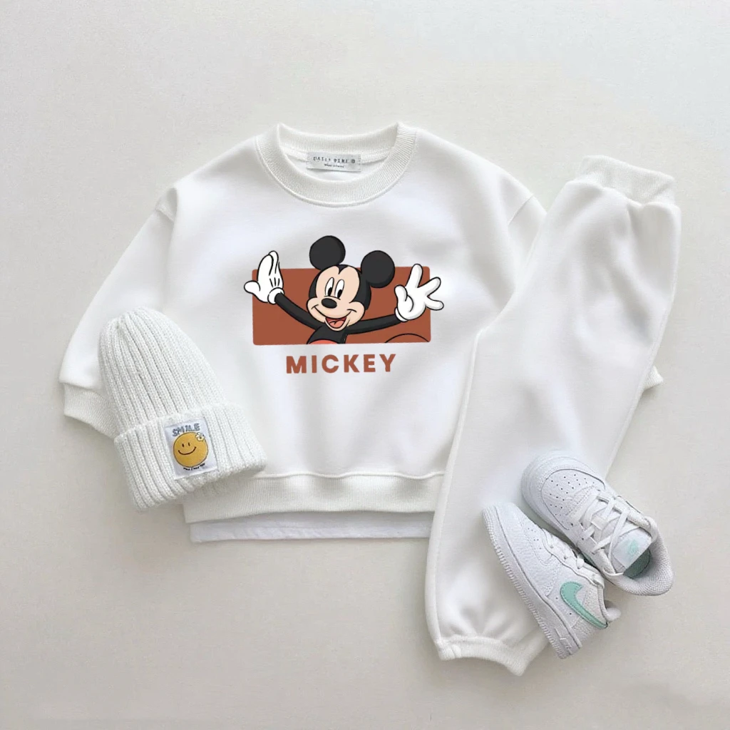 Sudaderas con capucha y pantalones de dibujos animados de Disney para niñas, conjunto de 2 piezas, ropa exterior, sudaderas de nuevo diseño, pantalones simples, chándales, disfraz para niños - imagen 3