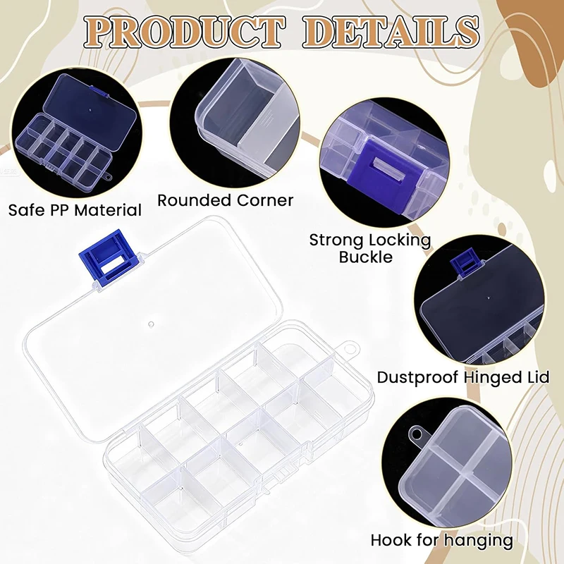 TMZ Caja de almacenamiento transparente con compartimentos desmontables - imagen 5