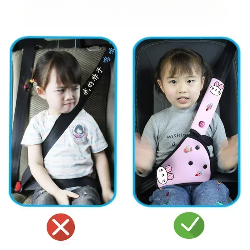 Fundas para cinturón de seguridad de coche para niños, almohadillas protectoras para cinturón de seguridad limitador de cuello, cómodos y suaves, accesorios interiores para coche, 2 uds.