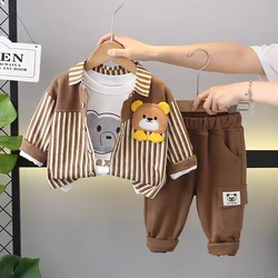 Conjunto de otoño para bebé: chaqueta, camiseta y pantalón infantil