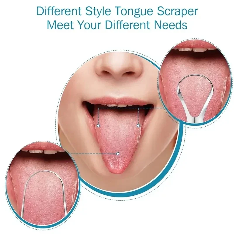 Limpiador de revestimiento para lengua, revestimiento de lengua de acero inoxidable, raspador de lengua, cepillo de limpieza, revestimiento de lengua, eliminación de mal aliento, OralCa, 1 ud. - imagen 5