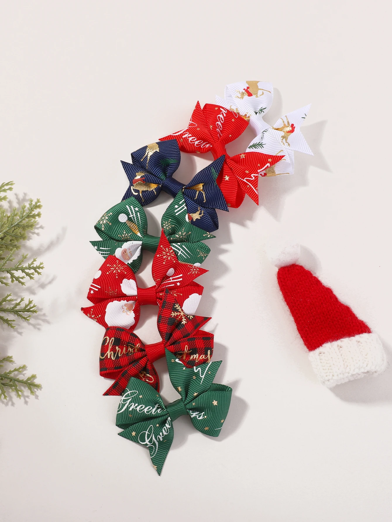 Accesorios pelo niña Navidad: conjunto de lazos, pinzas y horquillas - imagen 5
