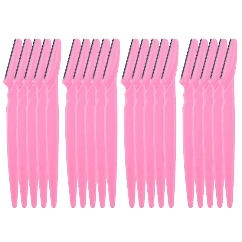 Recortador de cara, cuchillo de afeitar para ojos, Karsyngirl, 20 unids/set, cuchillas para cejas, herramientas de maquillaje para dar forma, raspador de depilación corporal Facial - imagen 5