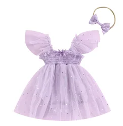 Milangel body bebé: manga volante y falda de tul con lentejuelas