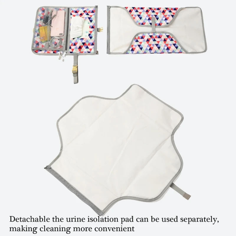 Cambiador de bebé portátil impermeable, bolsa de cambio de pañales plegable desmontable de gran capacidad para cochecito, bolsa colgante de viaje - imagen 4