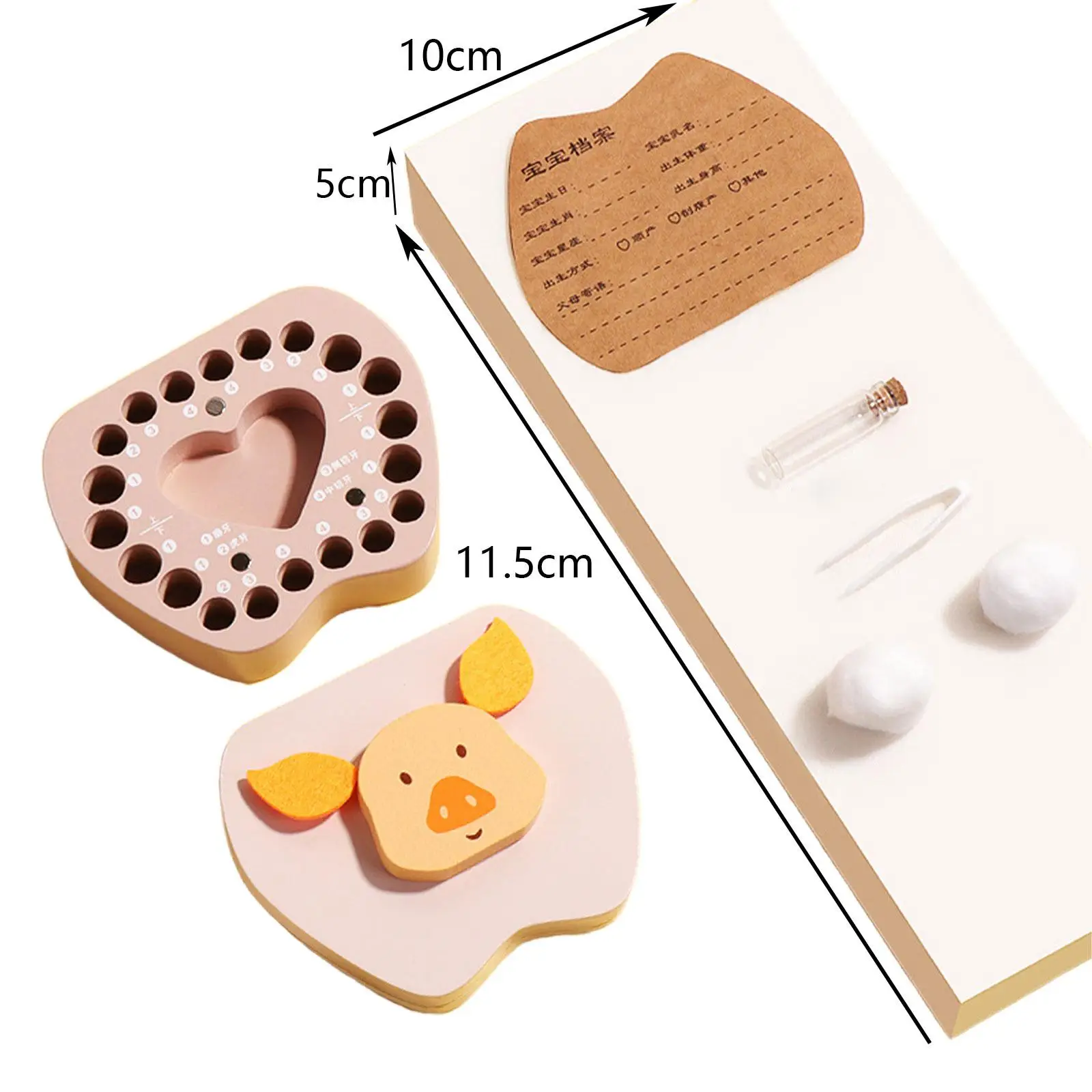 Baby Keepsake Storage Box Animals Tooth Organizer for Kids Boy Girls Newborn