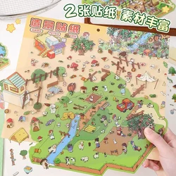 Pegatinas infantiles de granja 3D para manualidades – Escena