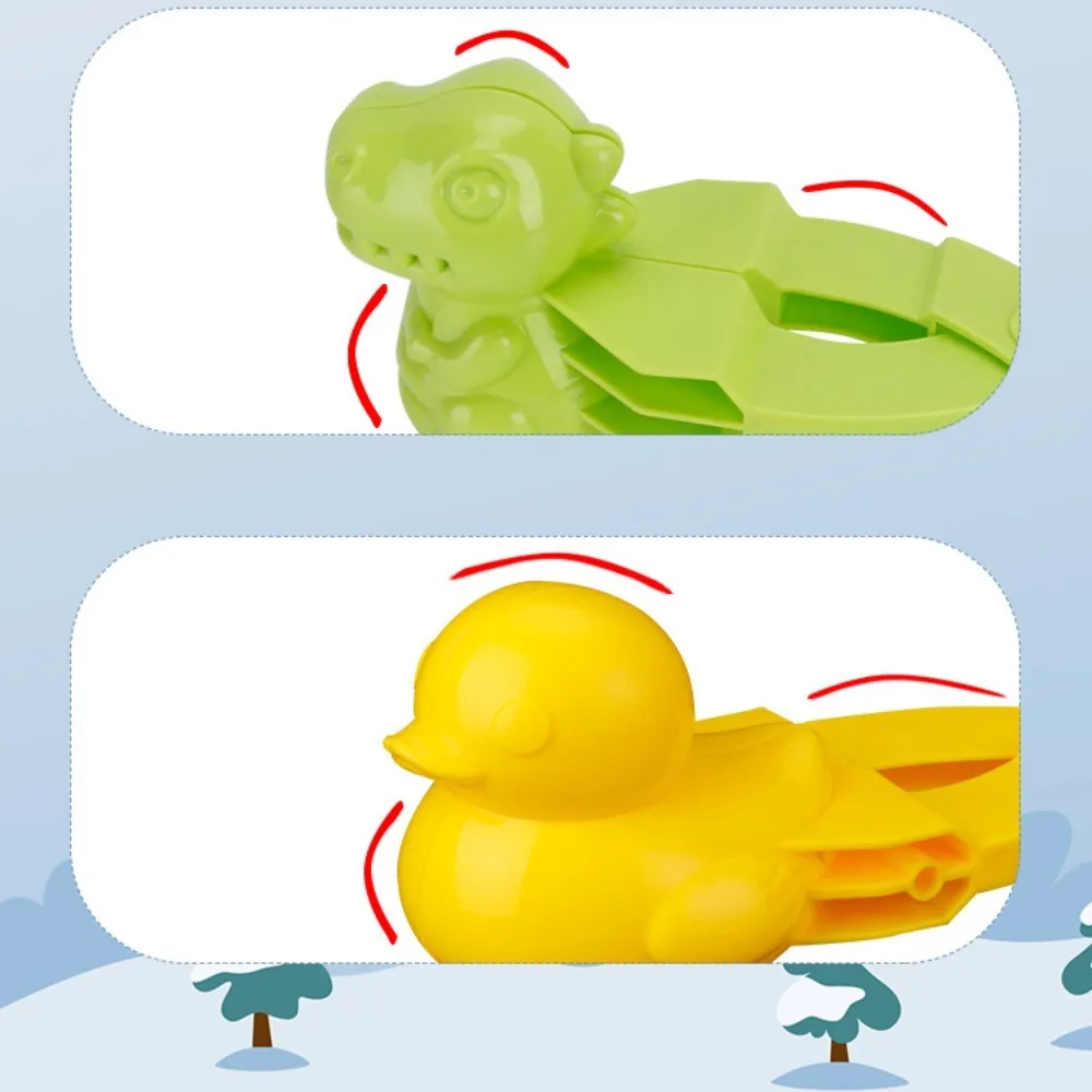 Molde de Clip de arena para nieve con forma de pato de dinosaurio, juguetes para la nieve, fabricante de bolas de nieve, pinzas de molde para nieve de dibujos animados de invierno, juguete deportivo para chico, lucha de bolas de nieve - imagen 4