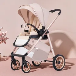 Cochecito de bebé plegable con asiento reclinable bidireccional