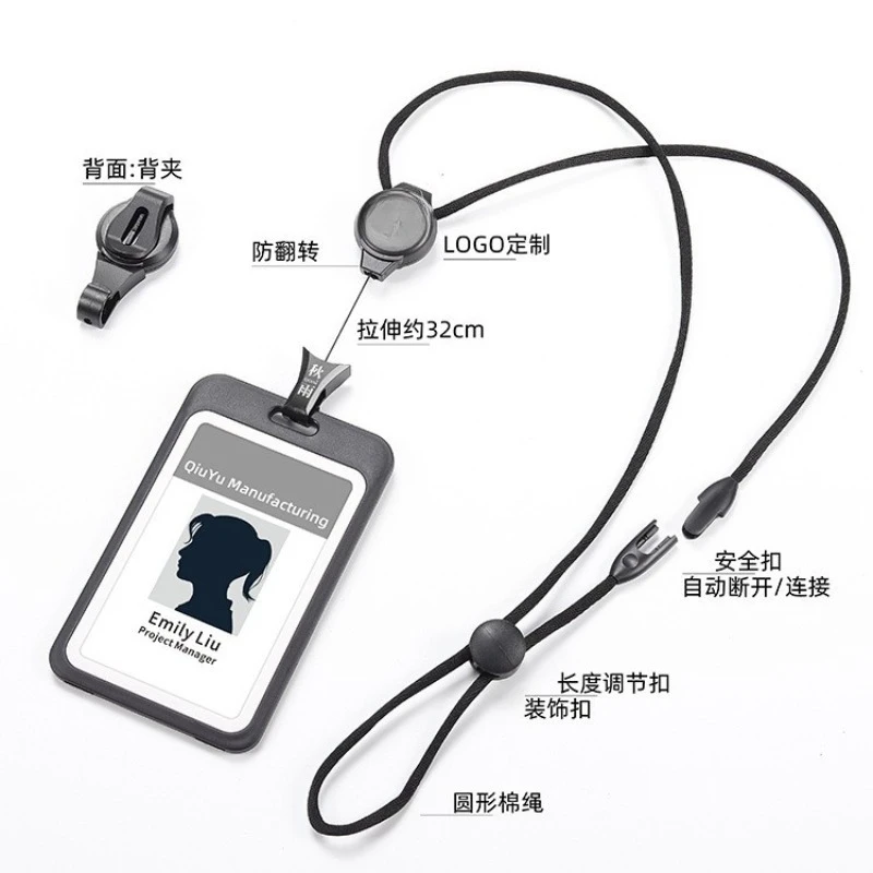 Carrete de insignia retráctil transparente con cordón, soporte de credencial de identificación extraíble para accesorios de trabajo de enfermera - imagen 5