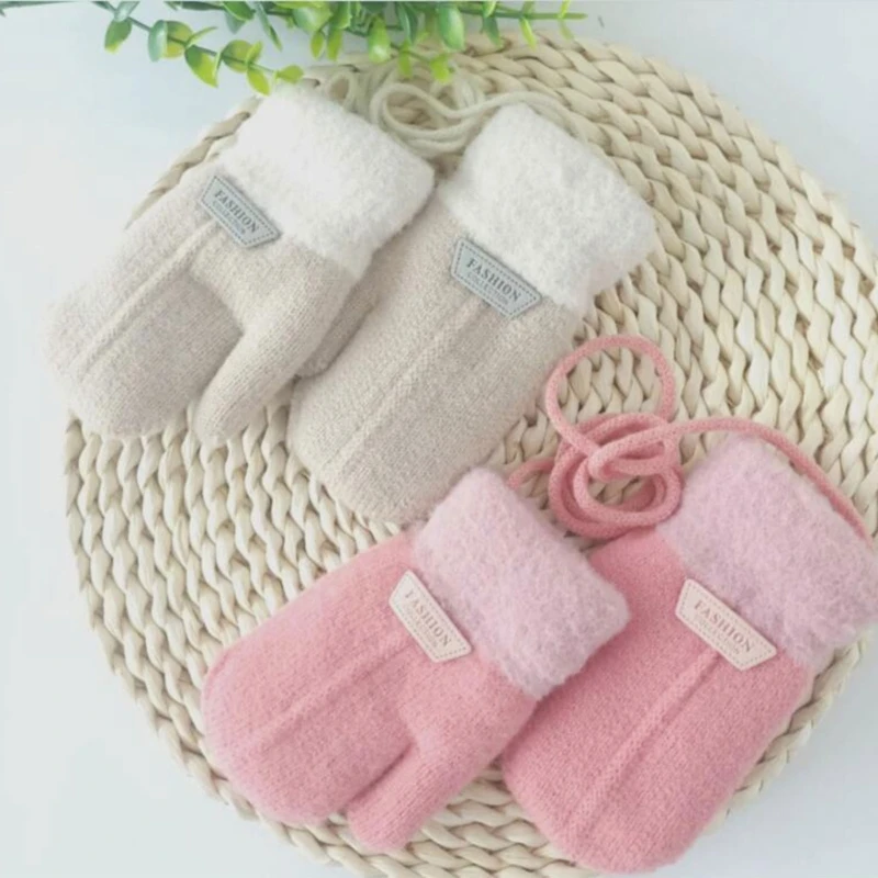 Manoplas infantiles transpirables de invierno – Guantes tejidos cálidos