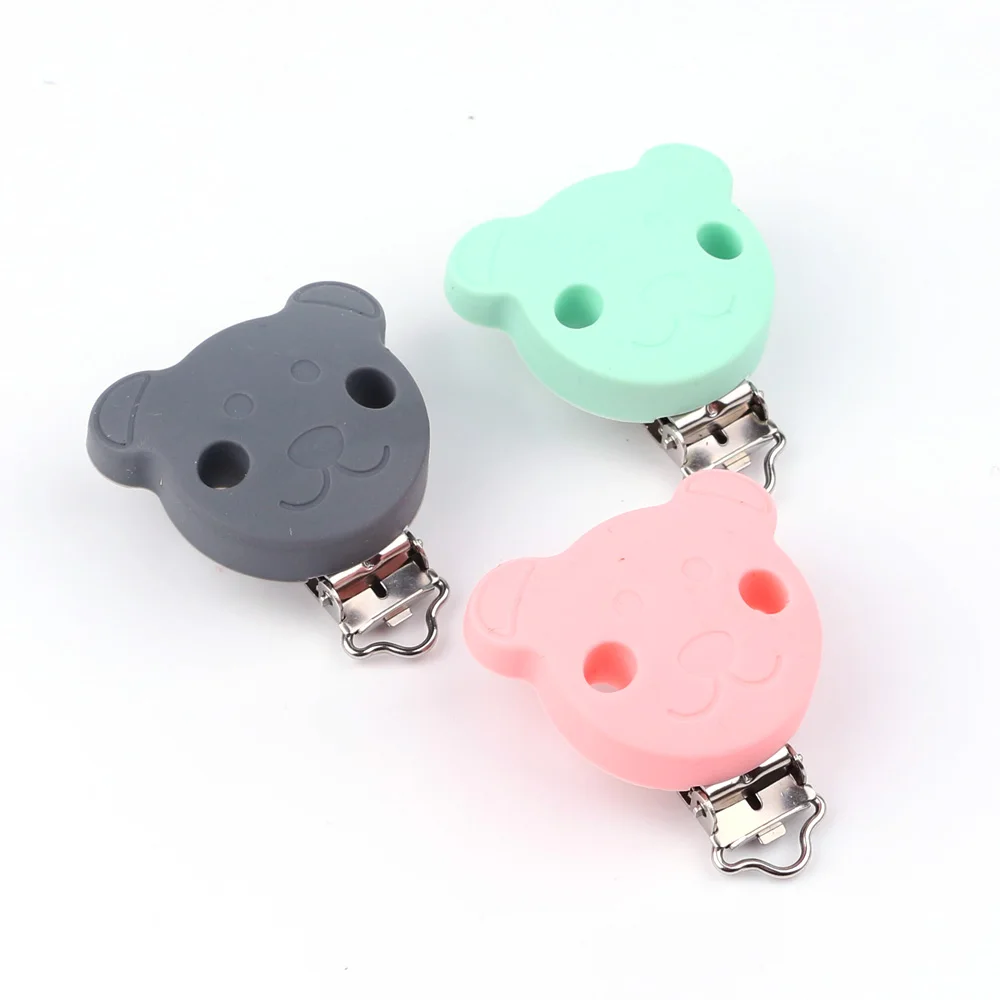 Clips de silicona de forma redonda para chupete de bebé, accesorios de cadena para chupete de dentición, sin BPA, 3 uds. - imagen 4