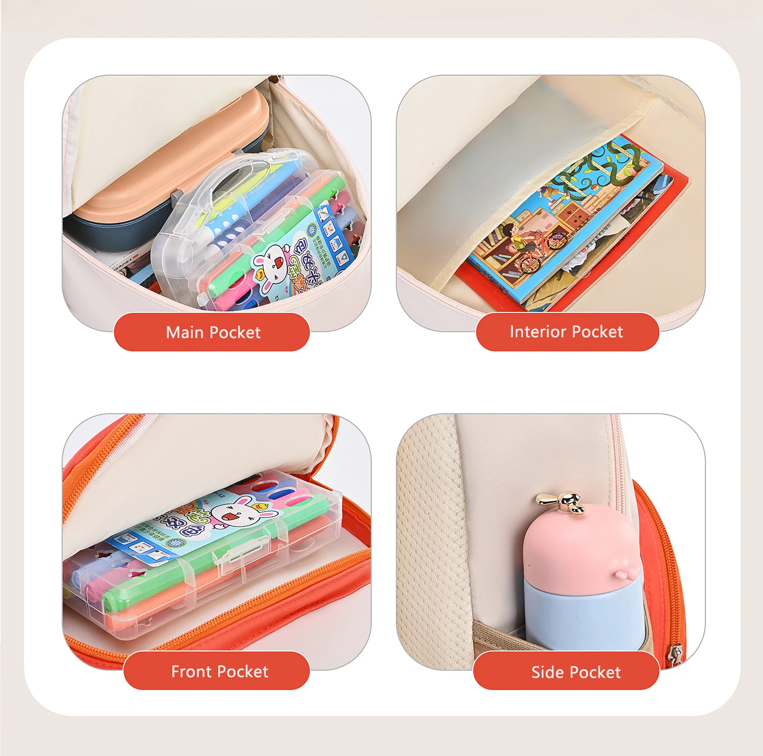 Interior de la mochila ZMBABY para guardería