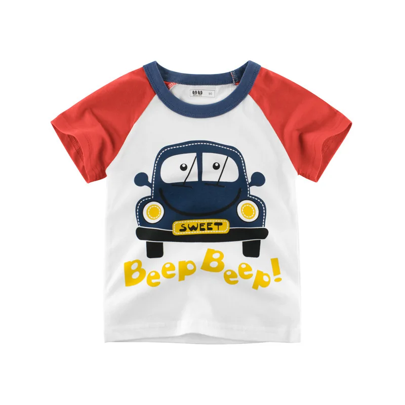 Camiseta manga corta algodón para niños con estampado coche animado - imagen 2