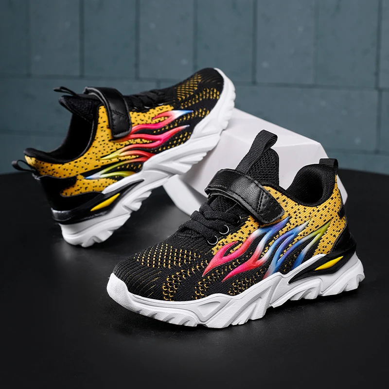 Zapatos deportivos de moda para niños y niñas, zapatillas para correr al aire libre, zapatos informales de cuero PU con fondo suave transpirable para niños - imagen 5