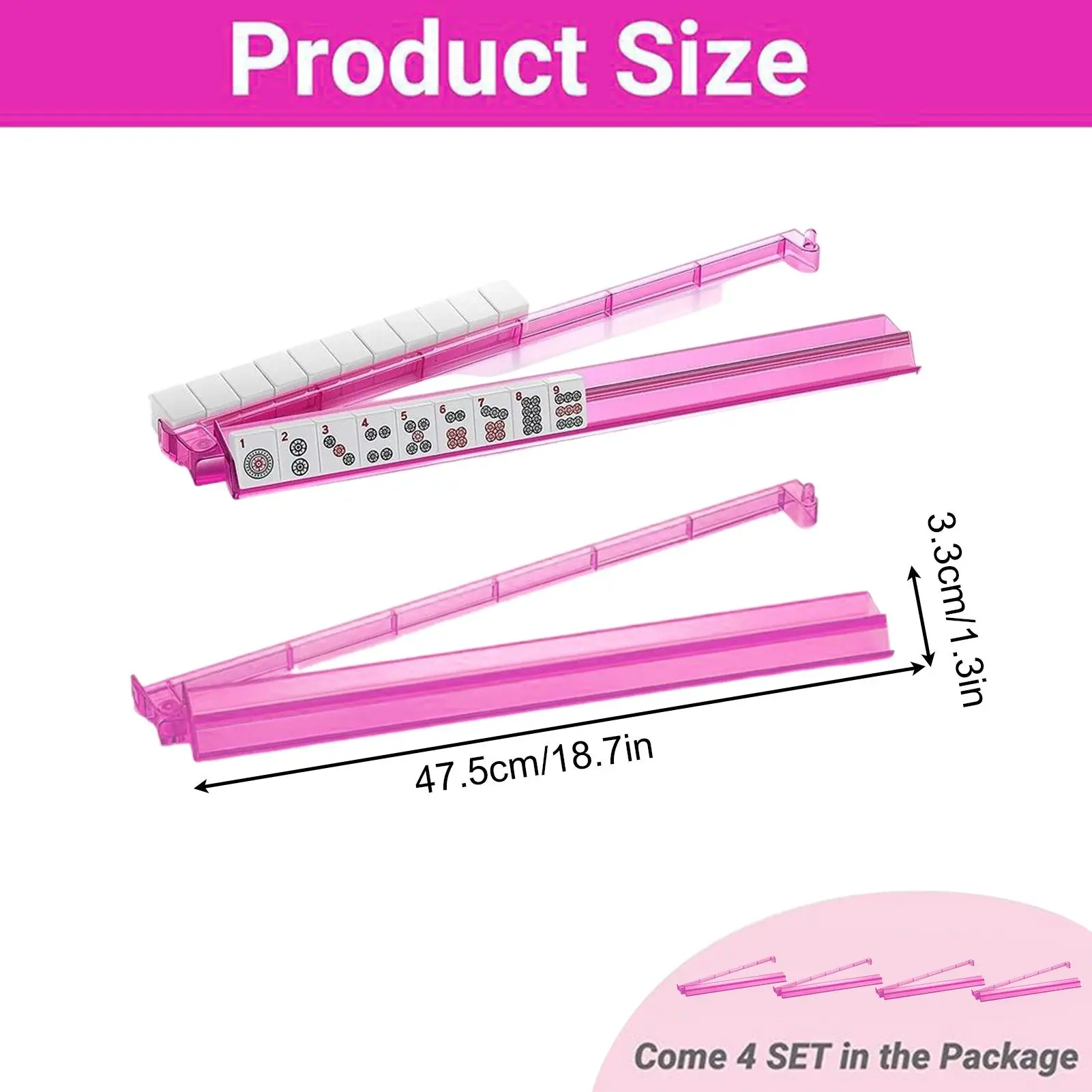 Estantes de Mahjong, 4 piezas, suministros para juegos de mesa, soporte acrílico para azulejos de Mahjong para mujeres, familia, principiante, joven, niño, Bar, fiesta, Carnaval - imagen 5