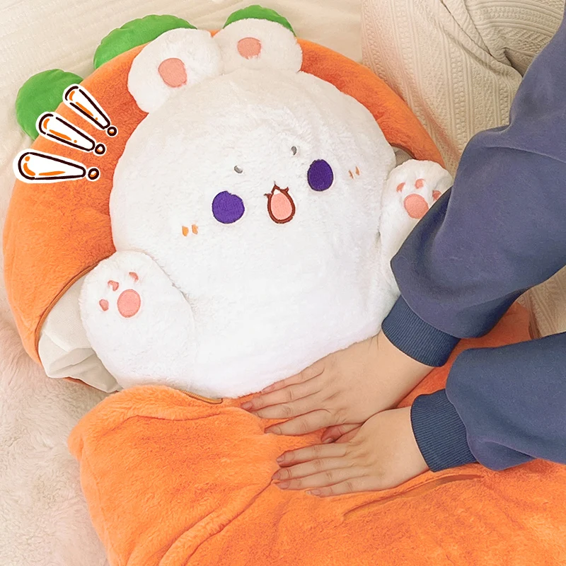 Almohada de peluche kawaii gato conejo para niñas – Cojín dulce y suave