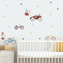 Vinilos pared guardería con coches, globos y estrellas decorativas