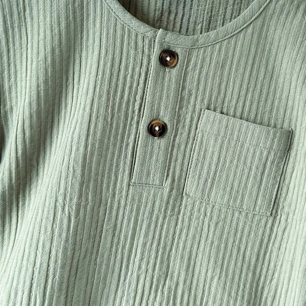 Ropa para bebé, Top cómodo + Pantalones a rayas, conjunto de ropa informal de verano de 2 uds., ropa de estilo coreano para niños pequeños de 0 a 3 años - imagen 2