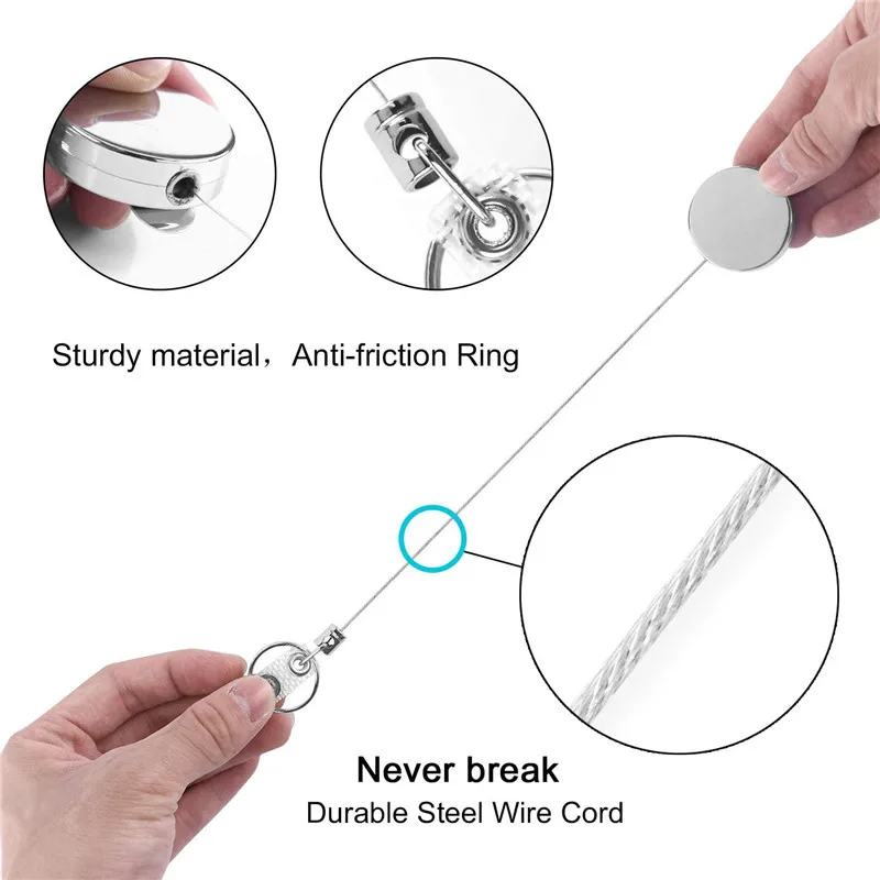 Juegos de tarjetas, llavero con cinturón, carrete de insignia retráctil de metal, cordón de identificación, etiqueta de nombre, tarjetero, carretes, Clips de cadena de retroceso - imagen 2