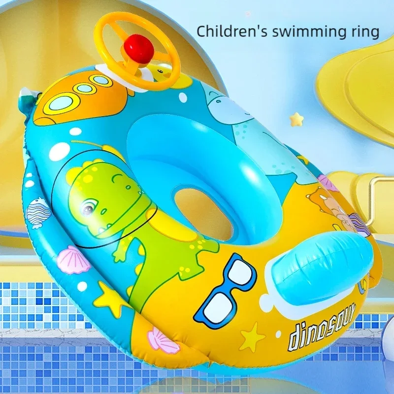 Medio ambiente PVC niños anillos de natación juguetes acuáticos playa piscina bebé círculo de natación inflable con volante juguetes acuáticos - imagen 2