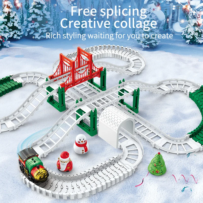 Pista de tren eléctrica navideña para niños – Juguete educativo - imagen 3