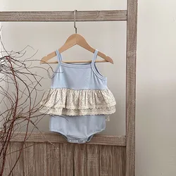 MILANCEL mono de verano para bebé con encaje floral ventilado