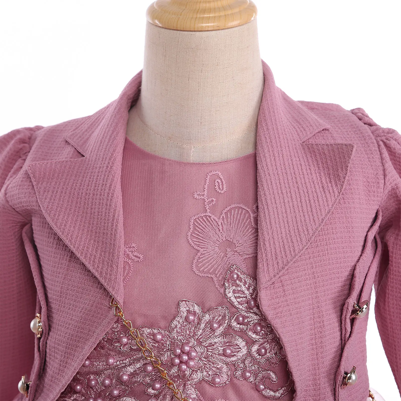 Vestido de tul bordado floral sin mangas para niña – Celebraciones - imagen 4