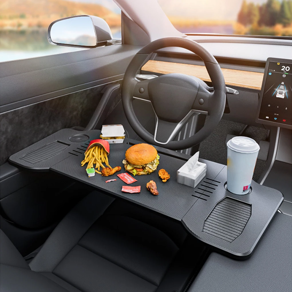Mesa de bandeja de coche para Tesla modelo 3, volante, soporte para portátil, bandeja para volante para portátil - imagen 3