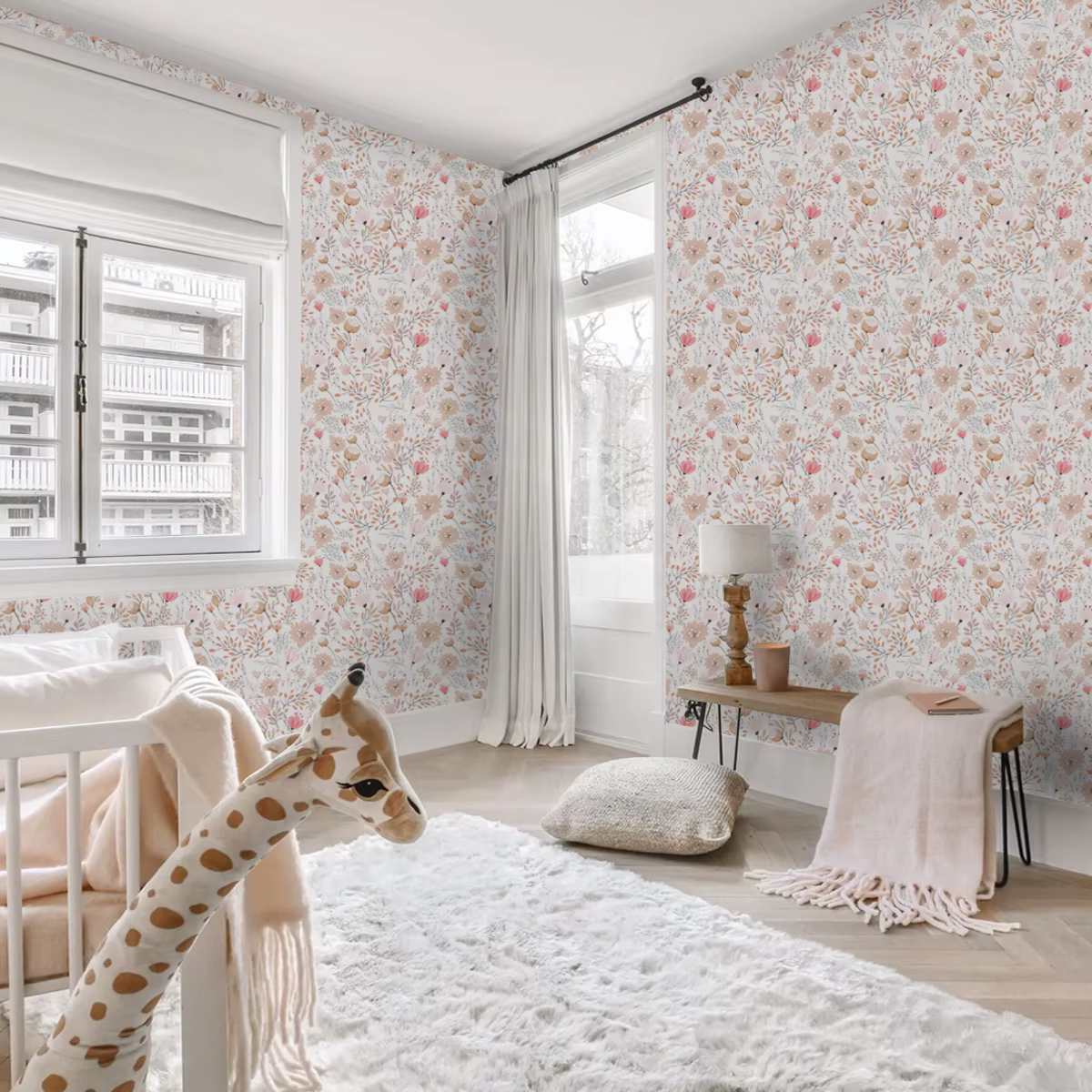 Papel tapiz bohemio floral autoadhesivo para habitación infantil - imagen 4