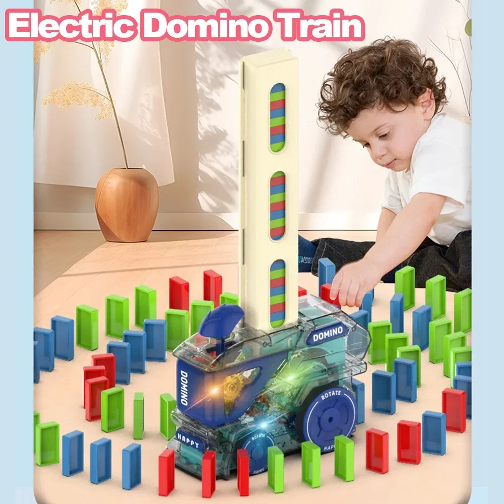 Tren de dominó eléctrico con luces y sonido – Juguete educativo para niños - imagen 3