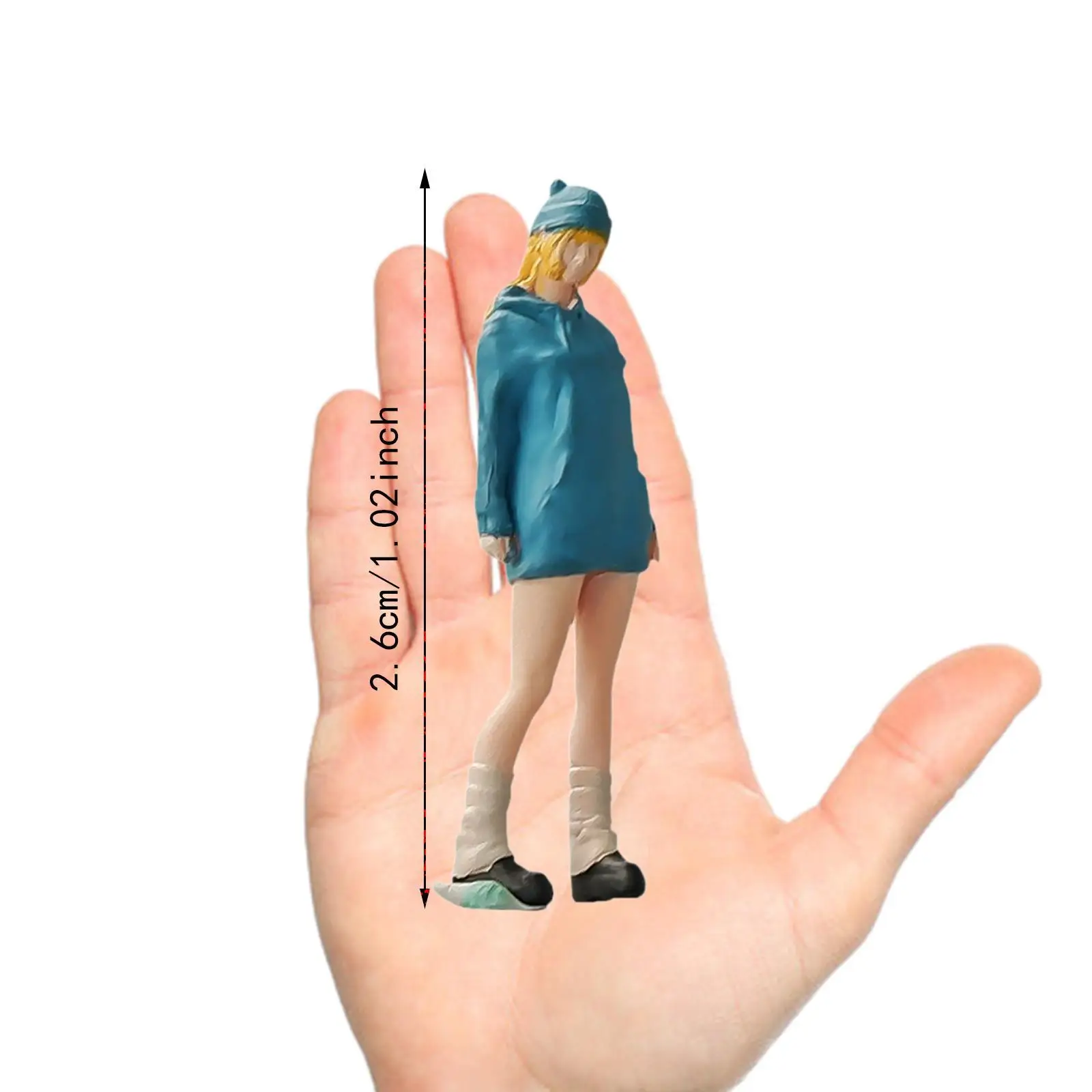 1/64 Girl Figure Model Miniature Scene Layout Decoration Collections S Gauge Diorama Scenery Resin Figurine Decor