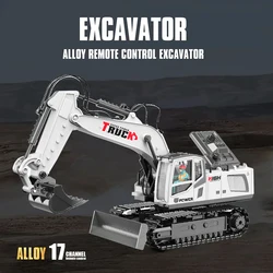 Excavadora teledirigida sobre orugas con control remoto para niños