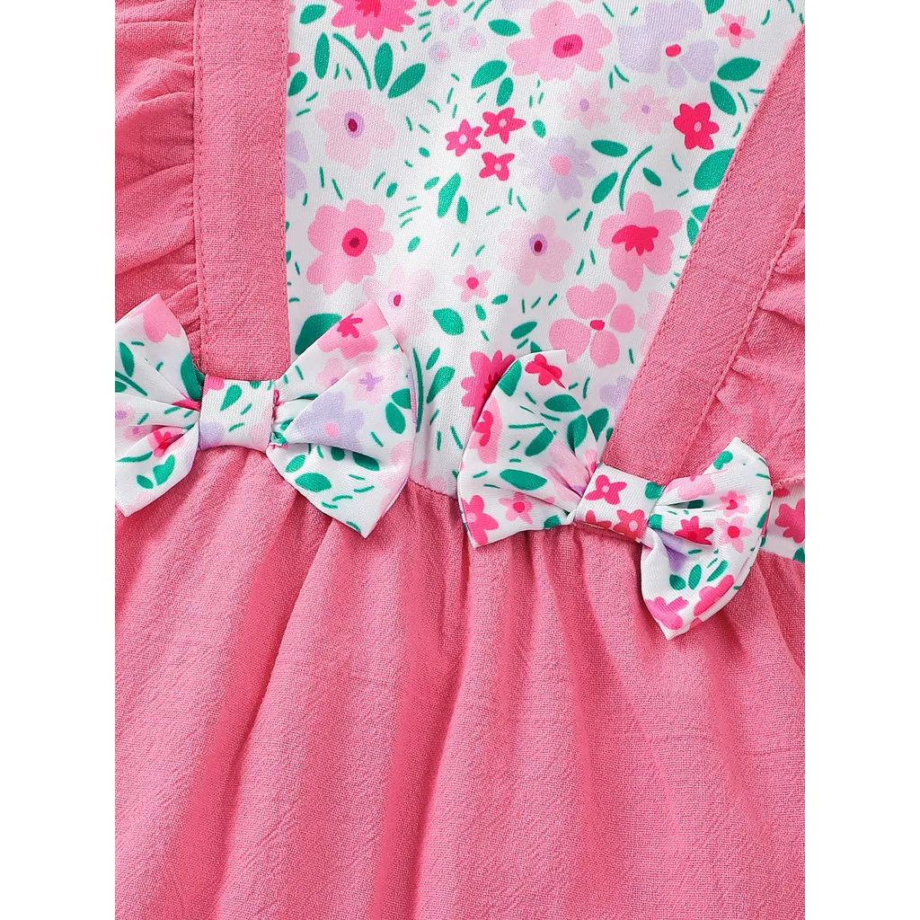 Mono de flores de manga corta para niña recién nacida de 1 a 18 meses, mono dulce infantil de verano + diadema, pelele de uso diario para niña pequeña - imagen 5