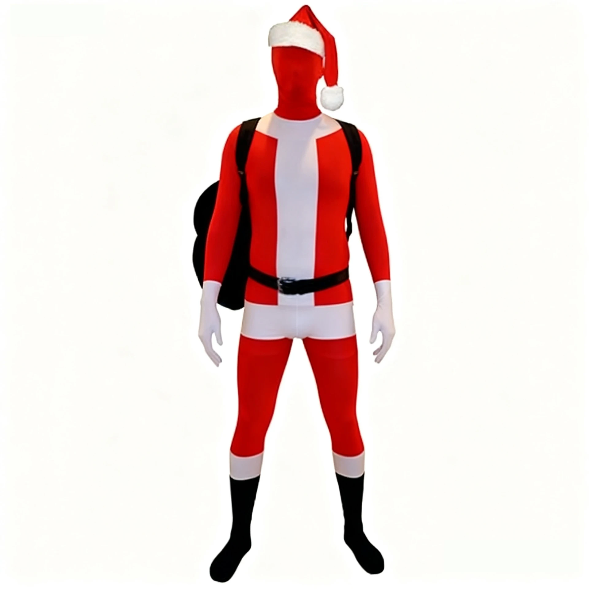 Nuevo modelo de traje de Cosplay de Papá Noel para hombres y mujeres, conjunto de mono de Papá Noel de manga larga, juego de rol festivo ajustado para niños - imagen 4