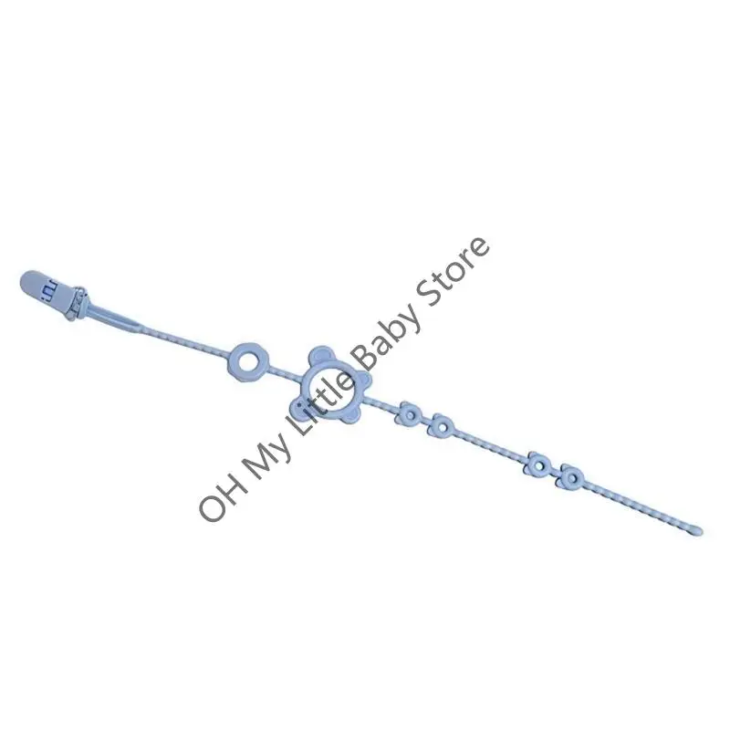 M76C Cadena para chupete recién nacidos, cadena para chupete bebé, soporte para chupete silicona, Clip para chupete - imagen 5
